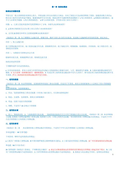 海商法复习资料整理(标记版)