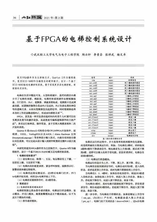 基于FPGA的电梯控制系统设计