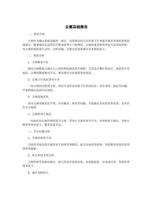 公厕总结报告