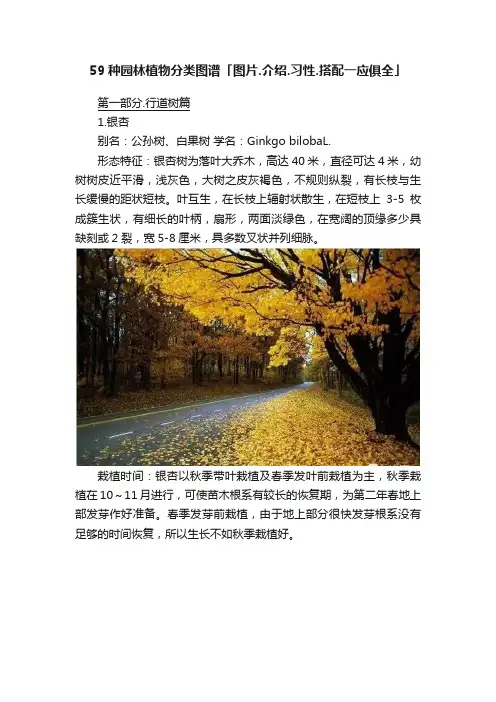 59种园林植物分类图谱「图片.介绍.习性.搭配一应俱全」
