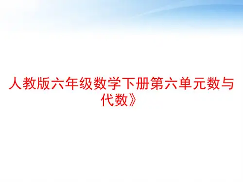人教版六年级数学下册第六单元数与代数》 ppt课件