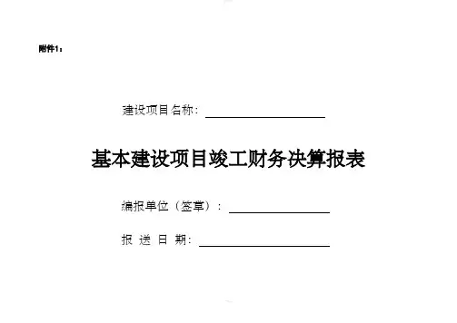 基建项目竣工财务决算报表和填表说明