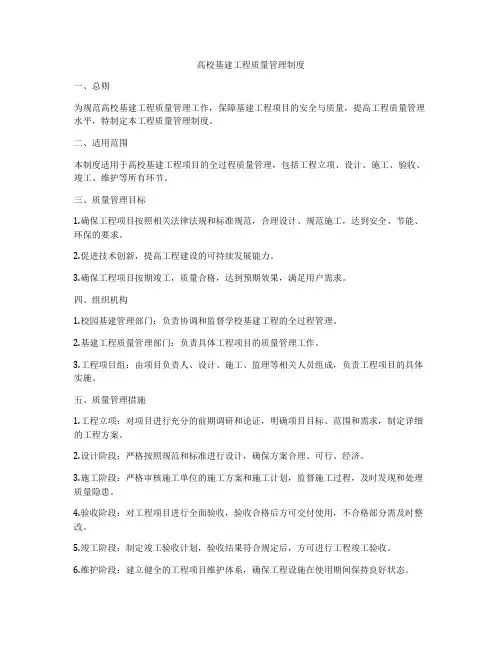 高校基建工程质量管理制度