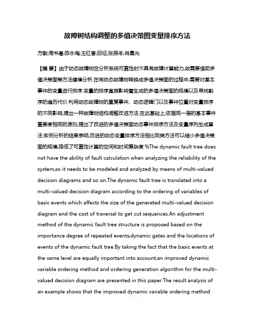 故障树结构调整的多值决策图变量排序方法