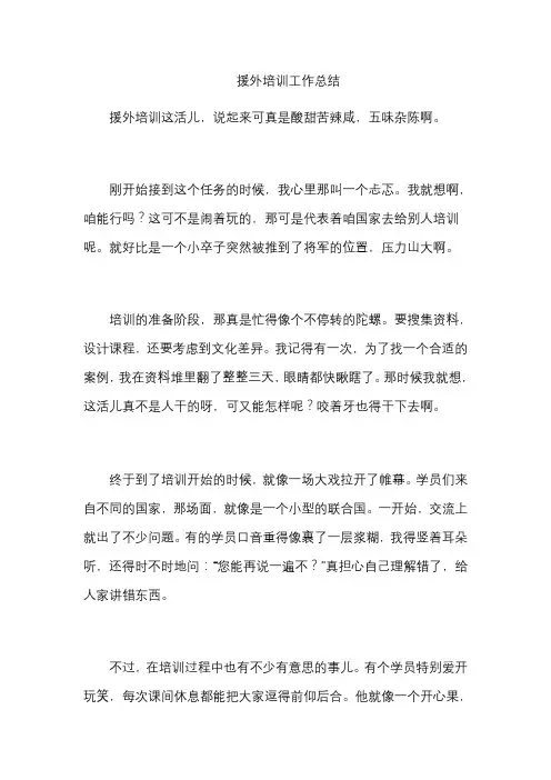 援外培训工作总结
