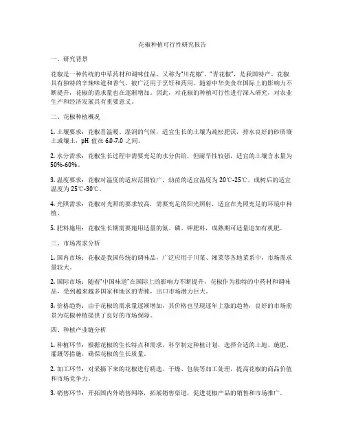 花椒种植可行性研究报告