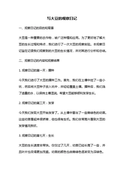 写大豆的观察日记