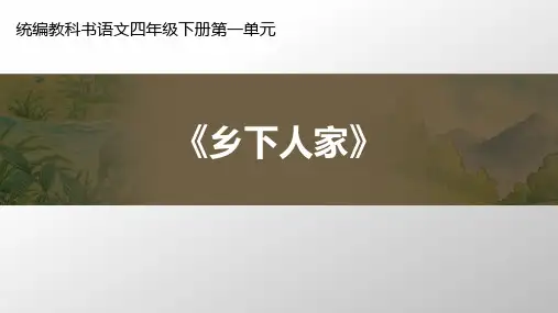 部编版语文四年级下册2乡下人家说课课件(13张PPT)