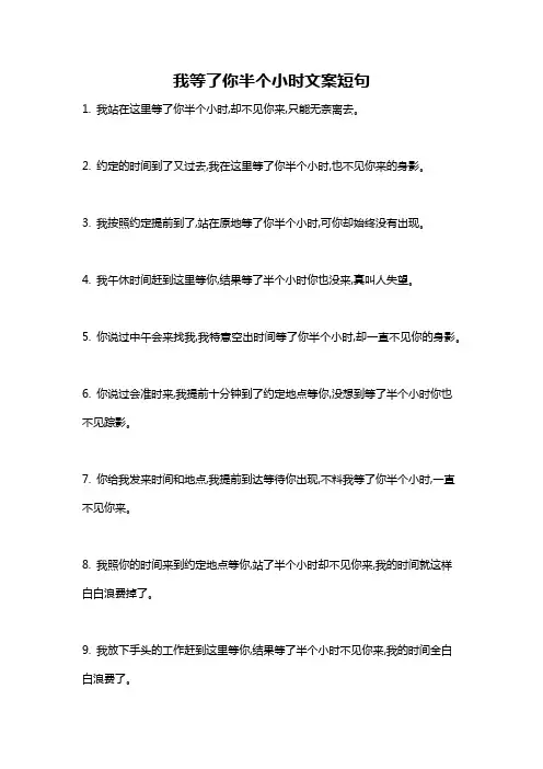 我等了你半个小时文案短句