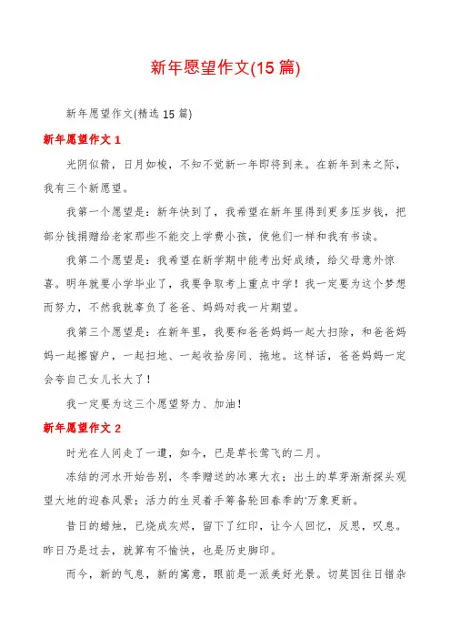 新年愿望作文(15篇)