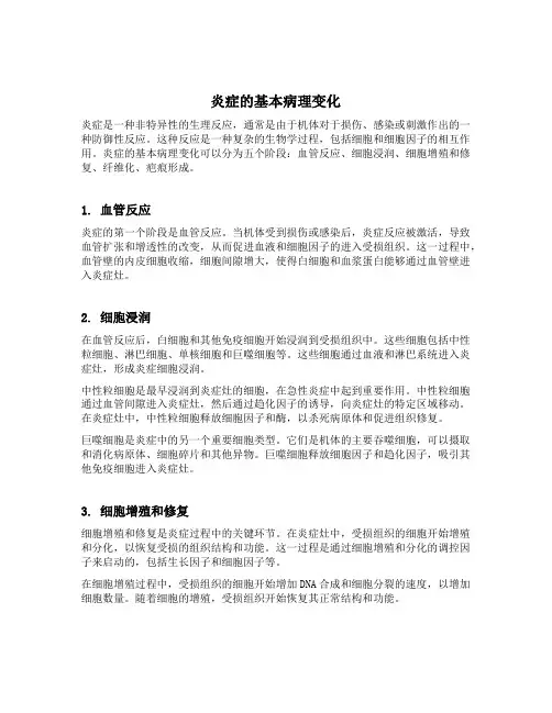 简述炎症的基本病理变化