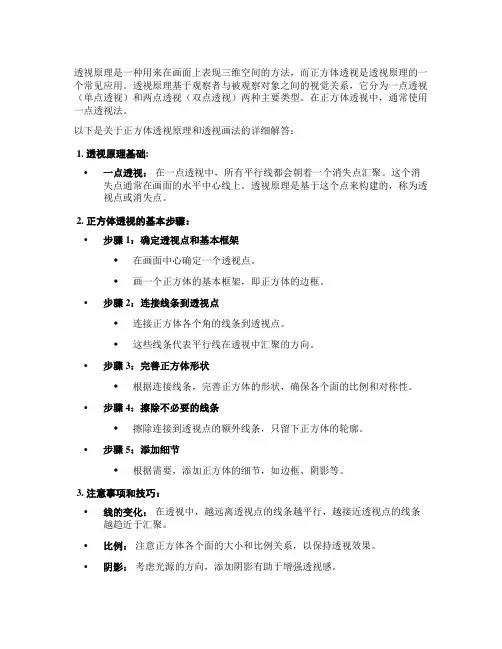 正方体透视原理以及透视画法