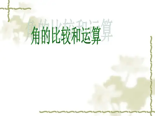华师大版七年级上册4.6.2角的比较和运算课件PPT
