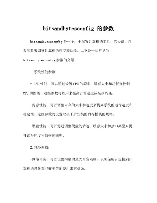 bitsandbytesconfig 的参数