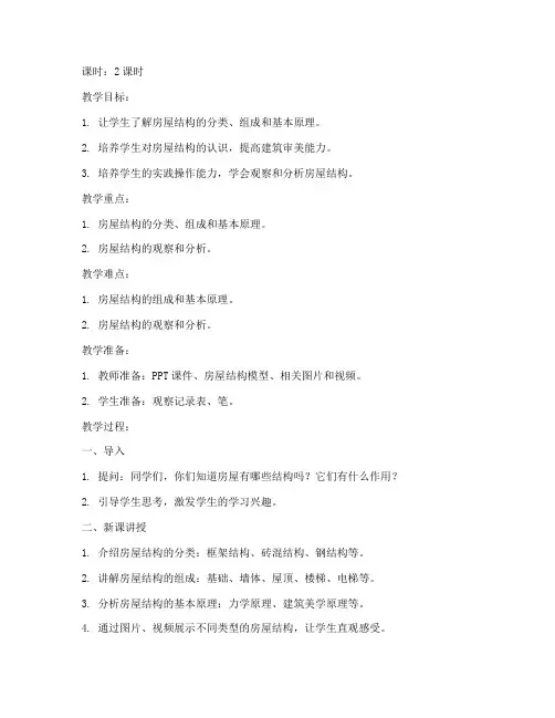 房屋结构概论教案模板范文