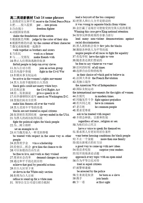 人教版英语 高二下英语新教材Unit_14_some_phrases