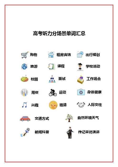 高考英语听力分场景单词汇总