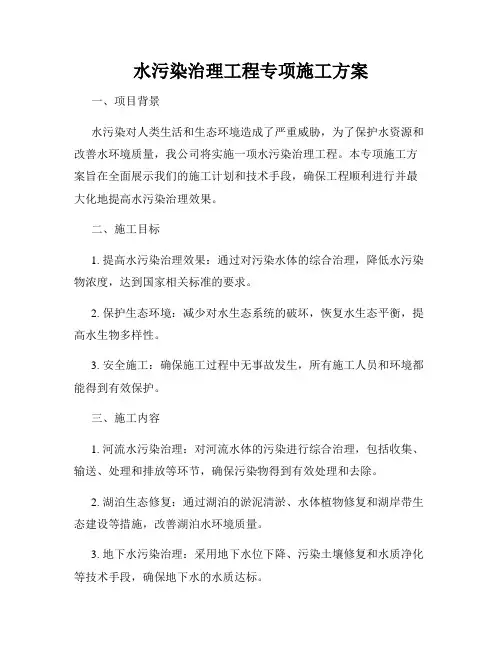 水污染治理工程专项施工方案