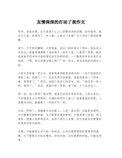 友情深深的打动了我作文