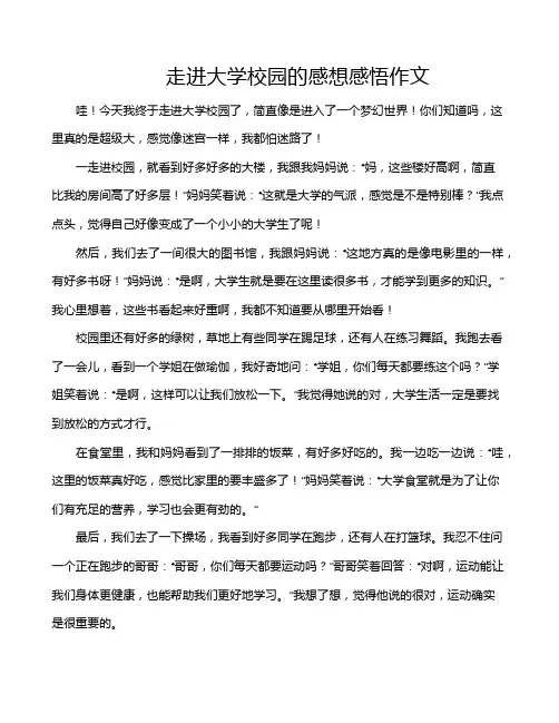 走进大学校园的感想感悟作文