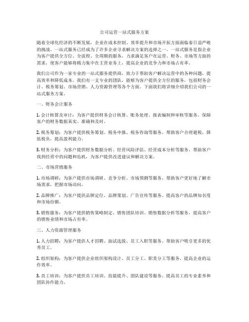 公司运营一站式服务方案