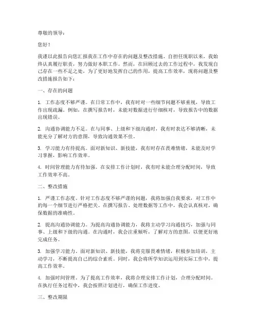 主动整改申请报告