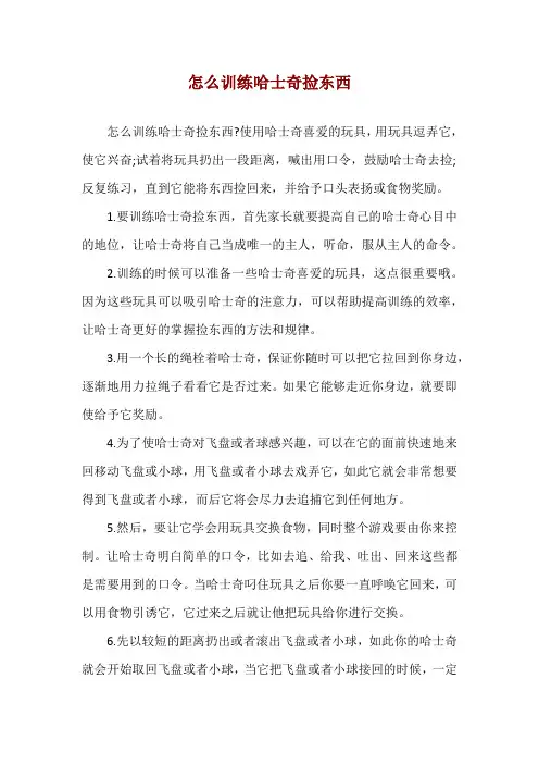 怎么训练哈士奇捡东西