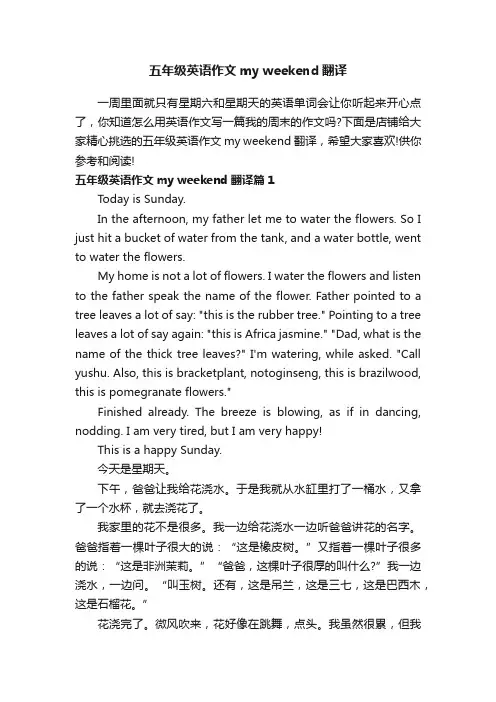 五年级英语作文myweekend翻译