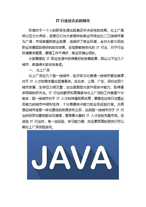 IT行业适合去的城市