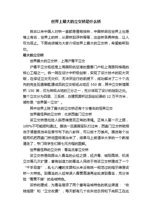 世界上最大的立交桥是什么桥