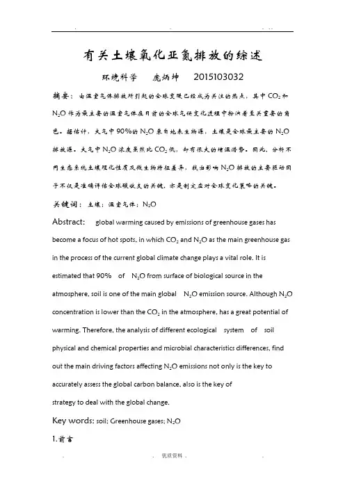 庞炳坤关于氧化亚氮排放的综述