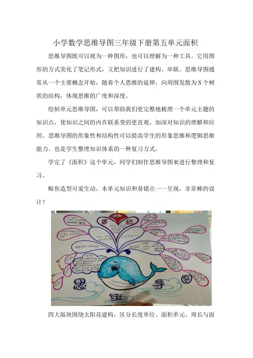 小学数学思维导图三年级下册第五单元面积
