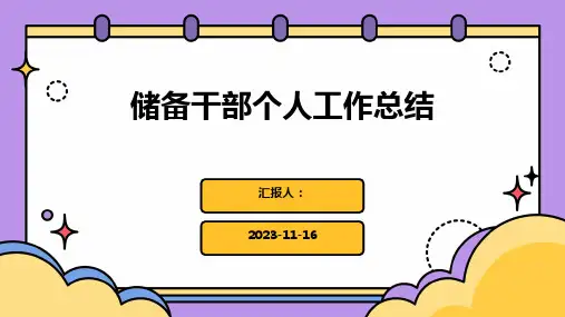 储备干部个人工作总结