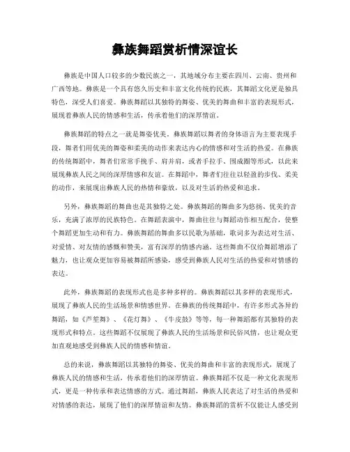 彝族舞蹈赏析情深谊长