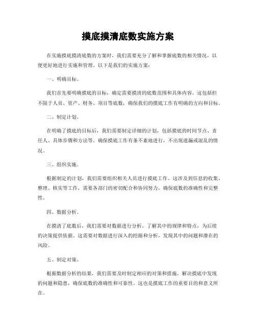 摸底摸清底数实施方案