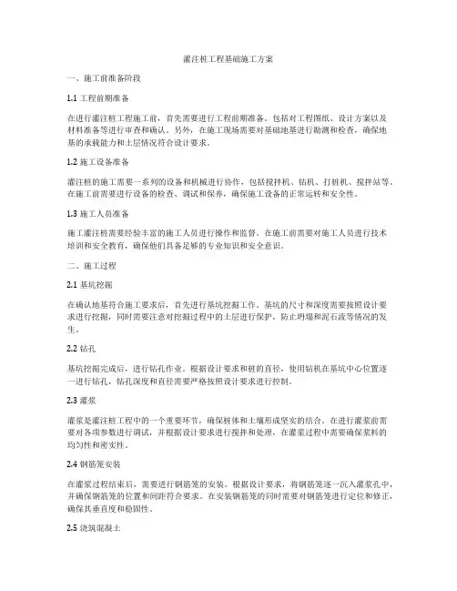 灌注桩工程基础施工方案