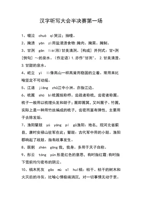 2014年汉字听写大会半决赛1