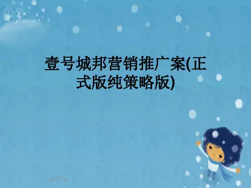 壹号城邦营销推广案(正式版纯策略版)