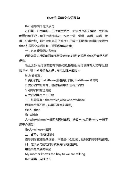 that引导两个定语从句