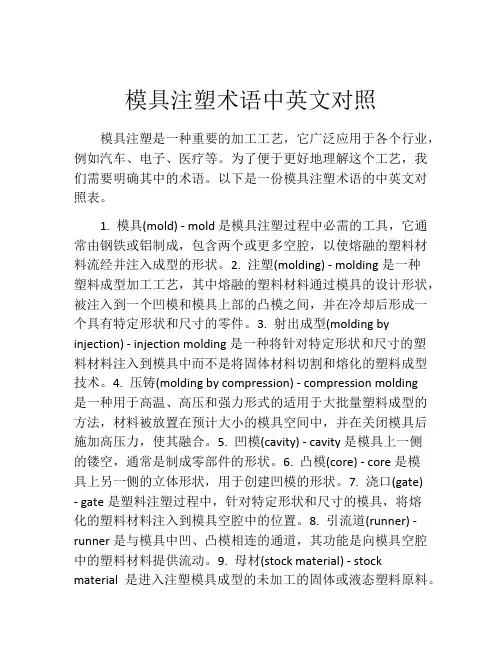 模具注塑术语中英文对照