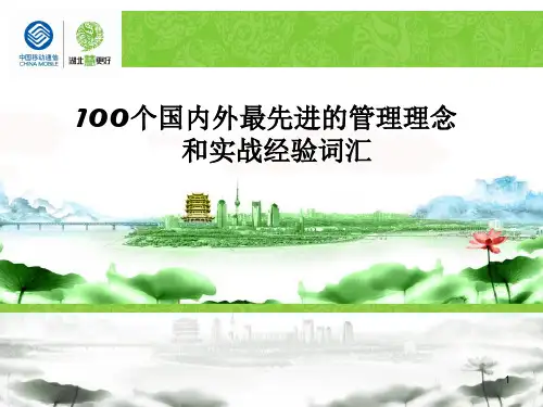 100个国内外最先进的管理理念和实战经验词汇解析
