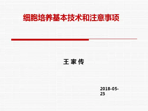 细胞培养基本技术和注意事项ppt课件