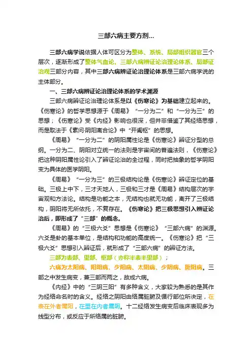 三部六病主要方剂...