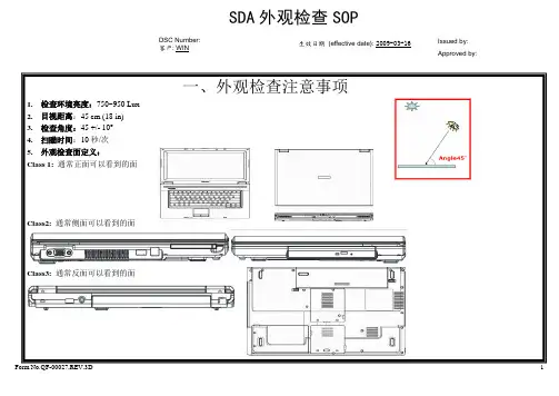 笔记本产品外观检测SOP
