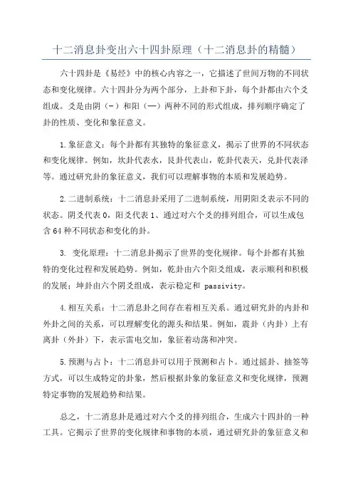 十二消息卦变出六十四卦原理(十二消息卦的精髓)