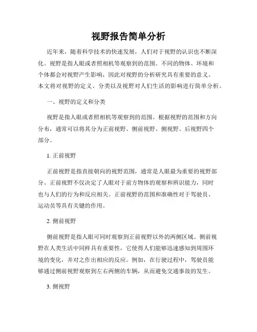 视野报告简单分析