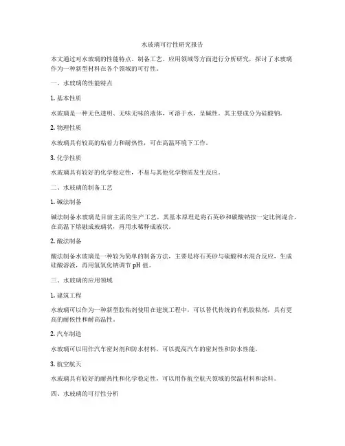 水玻璃可行性研究报告