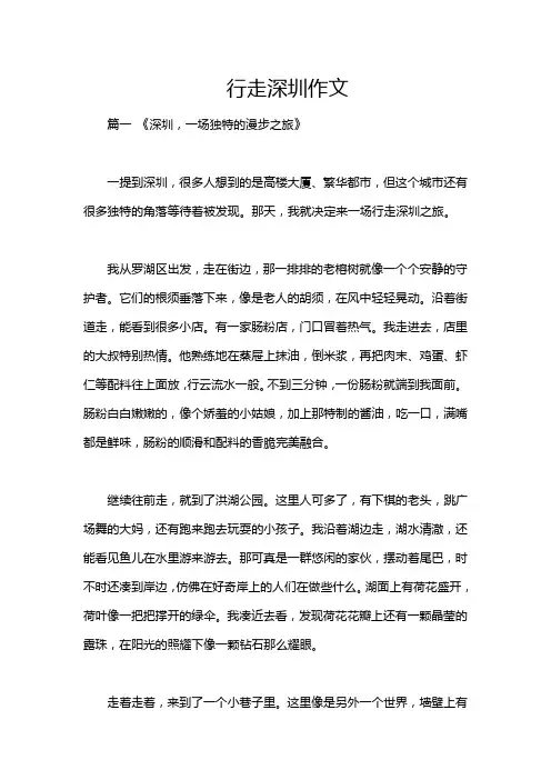 行走深圳作文