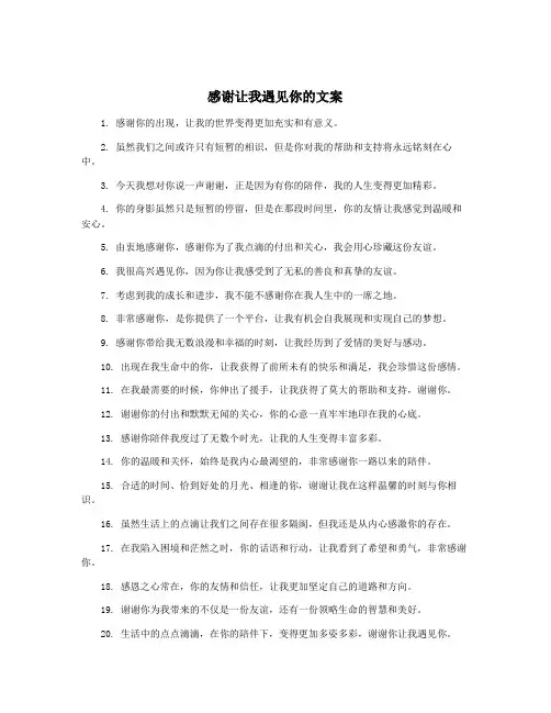 感谢让我遇见你的文案