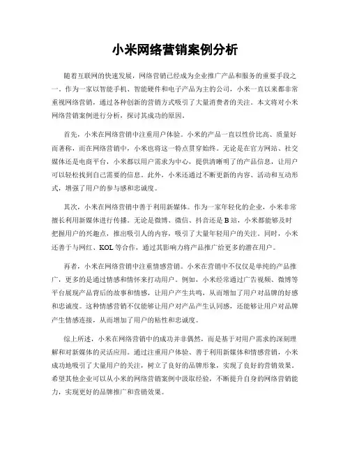 小米网络营销案例分析